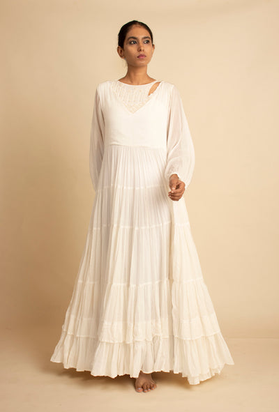White Maldi Evening Long Dress - OurDve