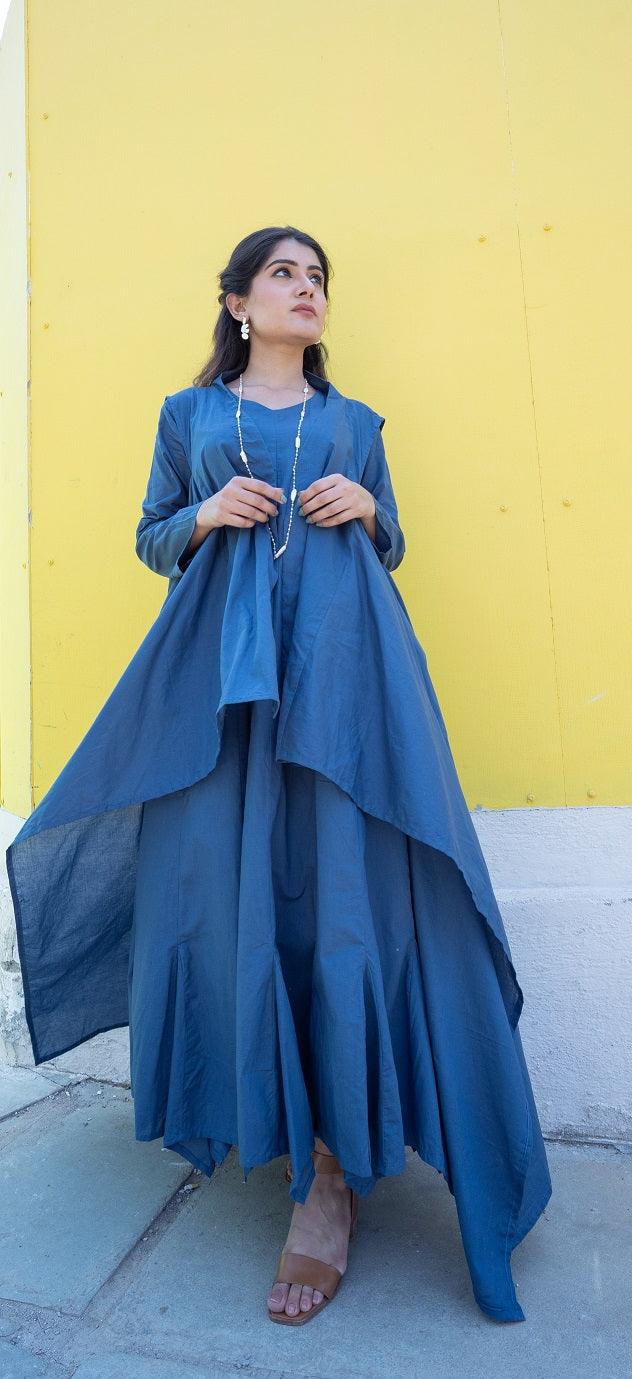 Mocking Bird Dress - Dark Blue - OurDve