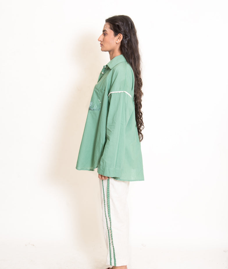 Clam Set (Top + Pants) Mul Cotton Apple Green - OurDve