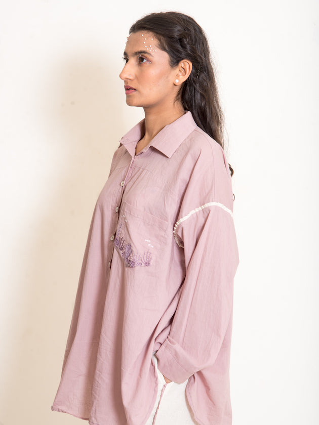 Clam Set (Top + Pants) Mul Cotton Ash Pink - OurDve
