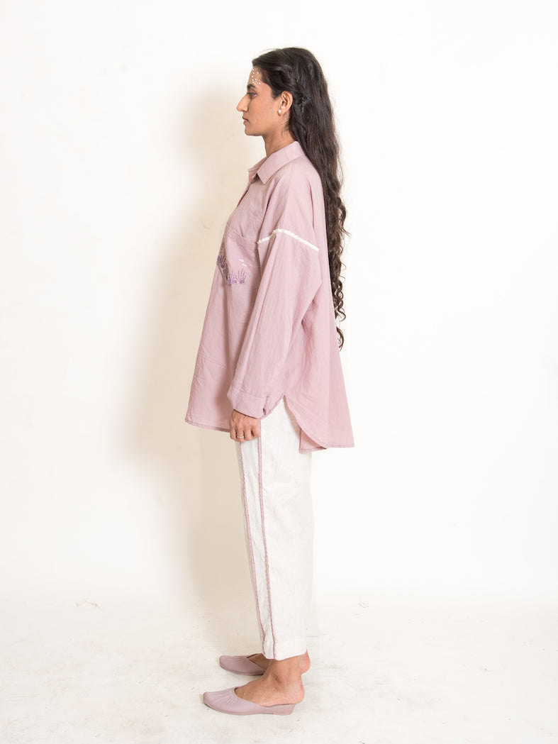 Clam Set (Top + Pants) Mul Cotton Ash Pink - OurDve