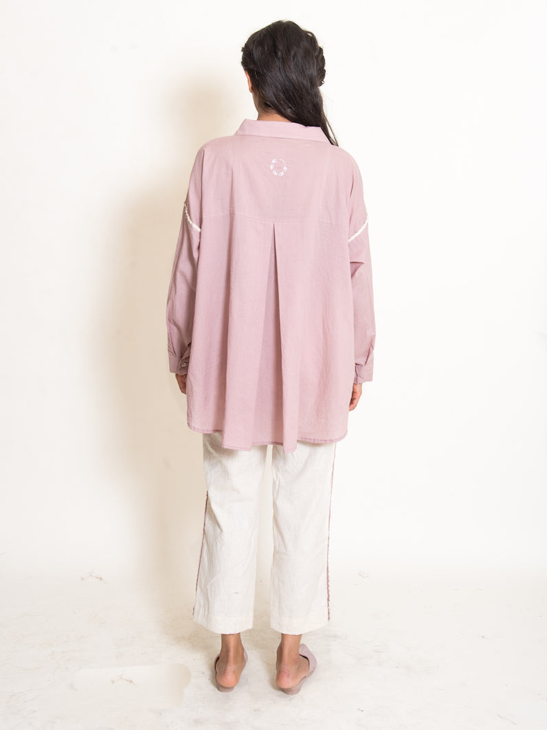 Clam Set (Top + Pants) Mul Cotton Ash Pink - OurDve