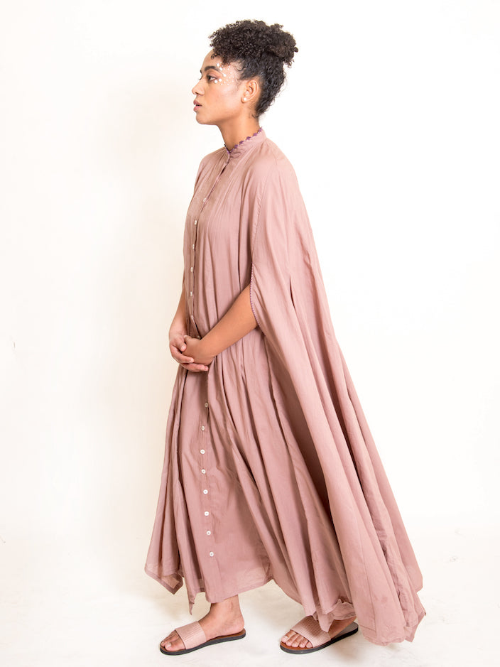 Crab Dress Mul Cotton- Ash Pink - OurDve