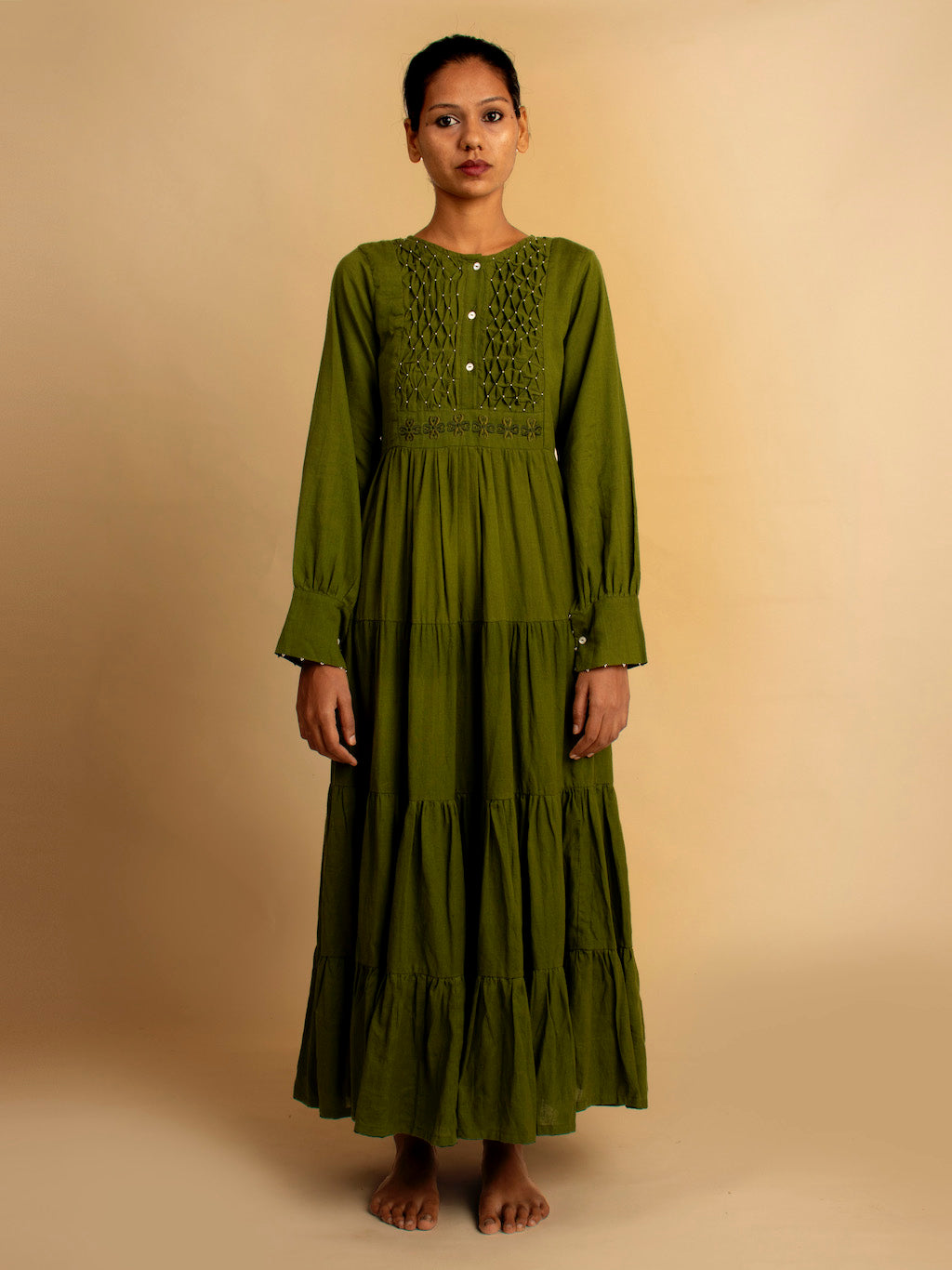 Dhari Dress - Green - OurDve