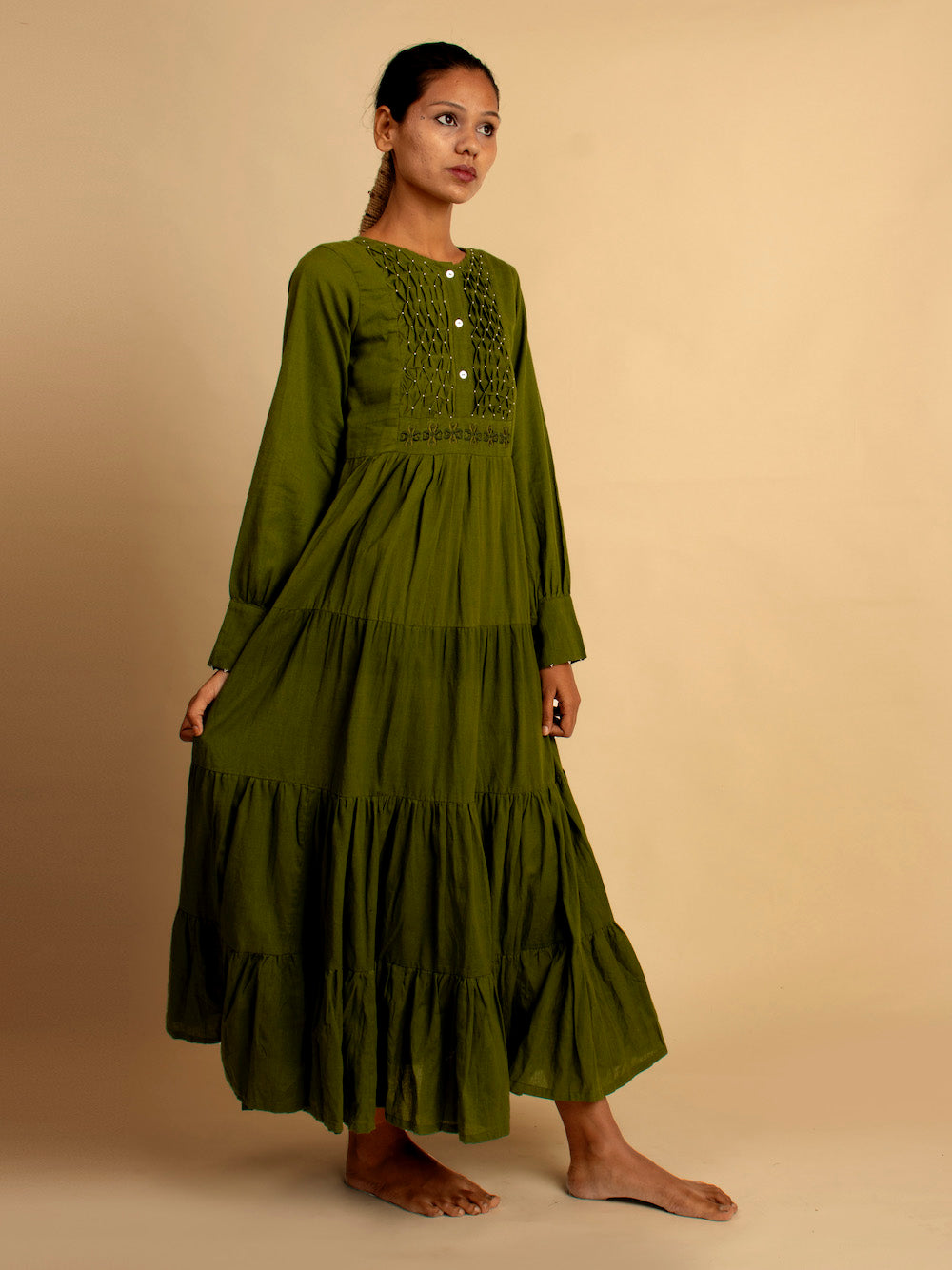 Dhari Dress - Green - OurDve