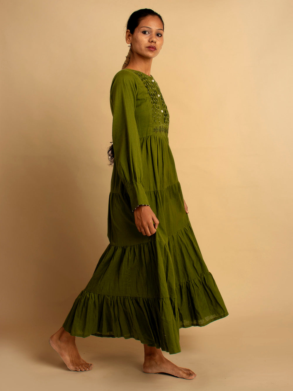 Dhari Dress - Green - OurDve
