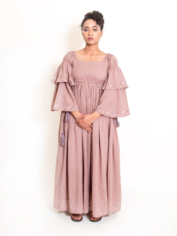 Dolph Dress Mul Cotton - Ash Pink - OurDve