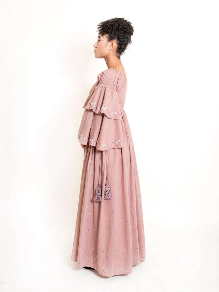 Dolph Dress Mul Cotton - Ash Pink - OurDve