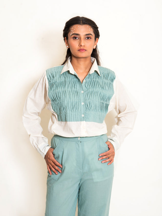 Finn Set (Top + Pants) Mul Cotton Mint Green - OurDve
