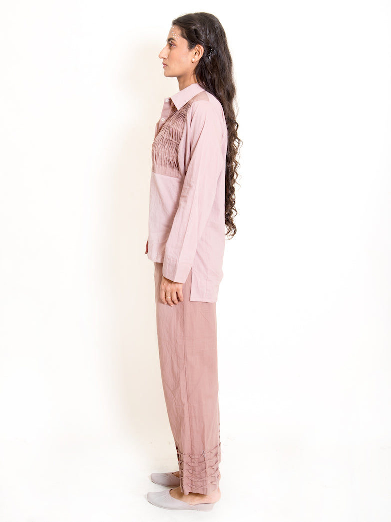 Finn Set (Top + Pants) Mul Cotton Ash Pink - OurDve