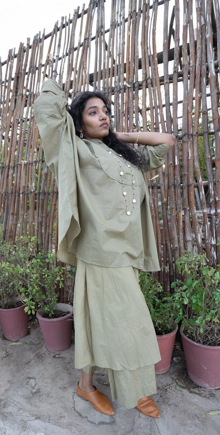 Flared Pants - Pista Green - OurDve