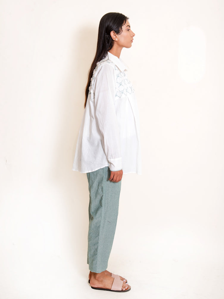 Mone Set (Top + Pants) Mul Cotton White - OurDve