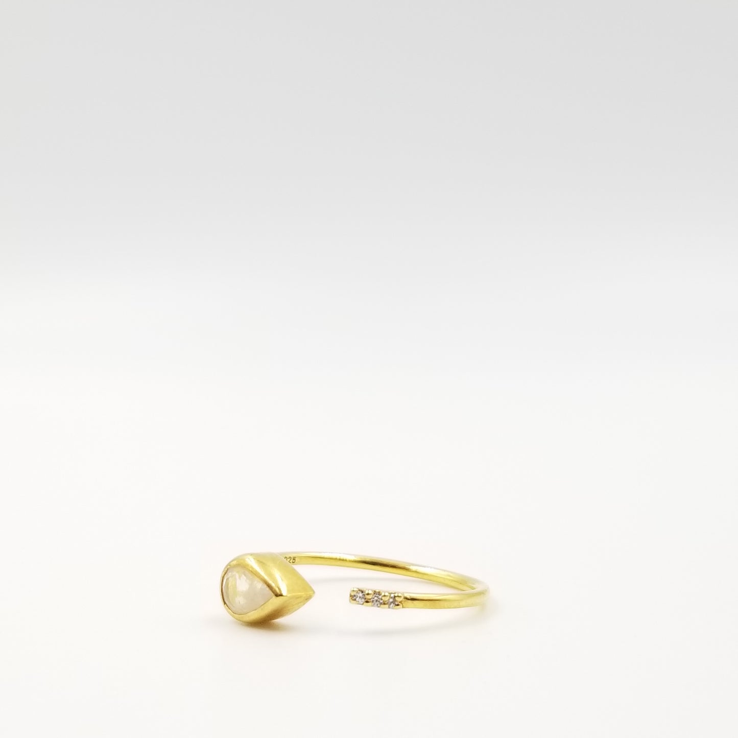 Moonstone Drop Ring - OurDve