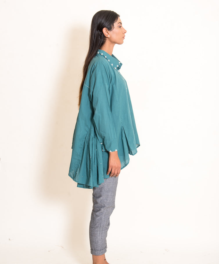 Otter Set (Top + Pants) Mul Cotton Turquoise Green - OurDve