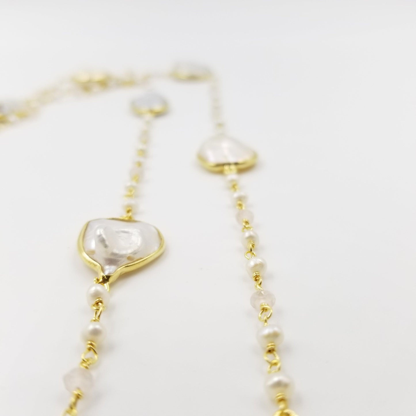 Oval Pearl Rose Quartz Necklace - OurDve