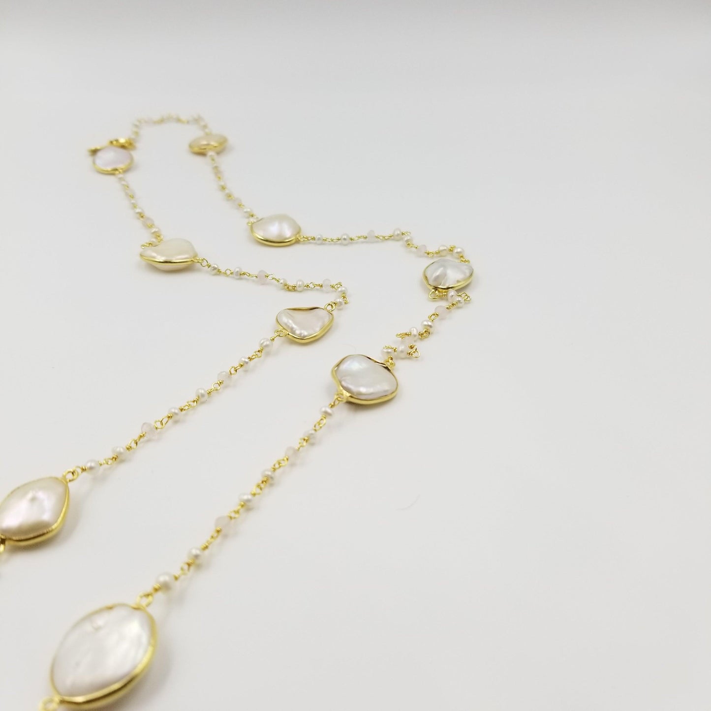 Oval Pearl Rose Quartz Necklace - OurDve