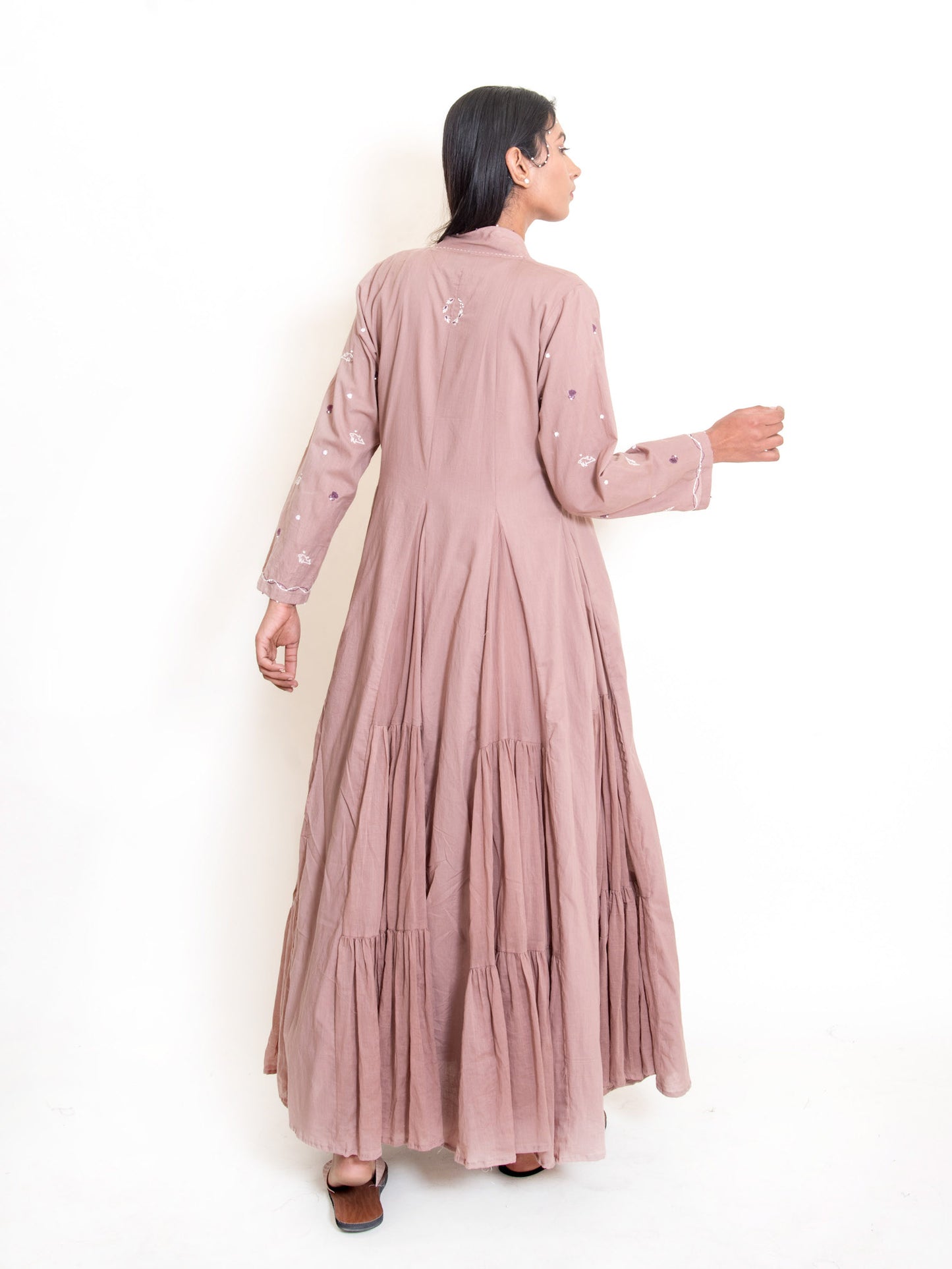Pelican Set (Dress+Jacket) Mul Cotton - Ash Pink - OurDve