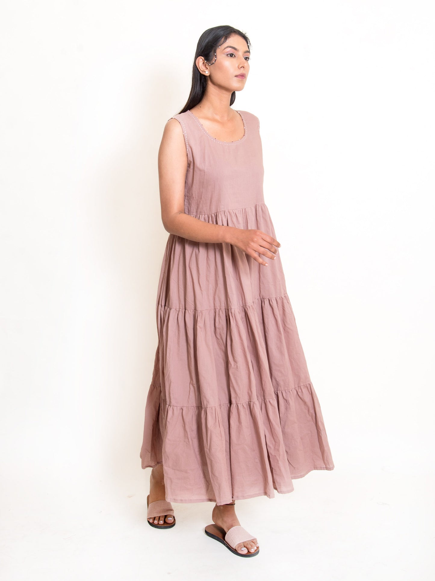 Pelican Set (Dress+Jacket) Mul Cotton - Ash Pink - OurDve