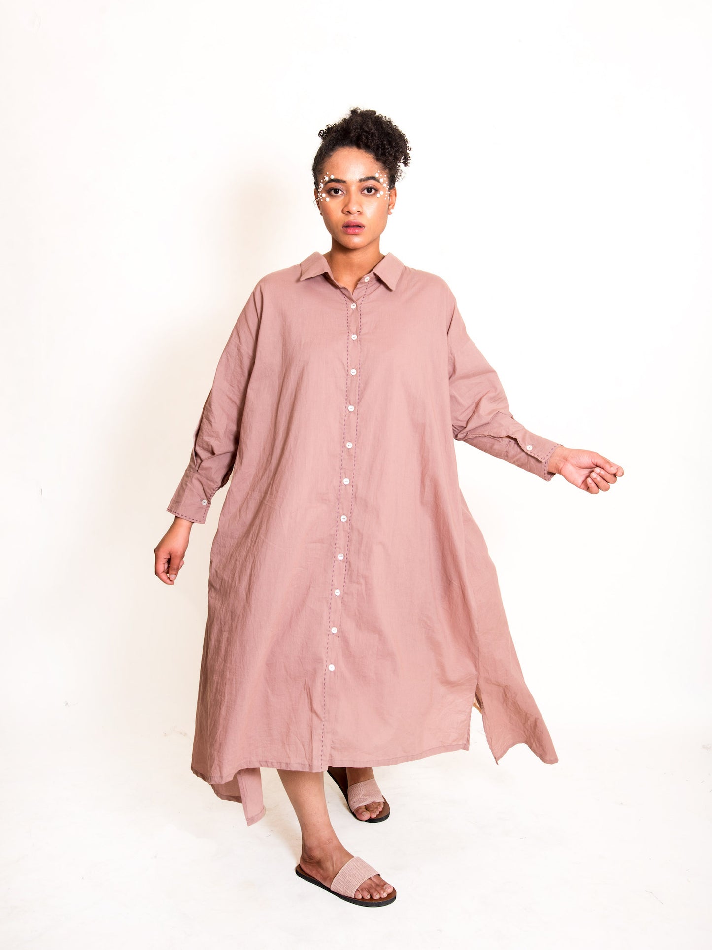 Poc Dress Mul Cotton - Ash Pink - OurDve