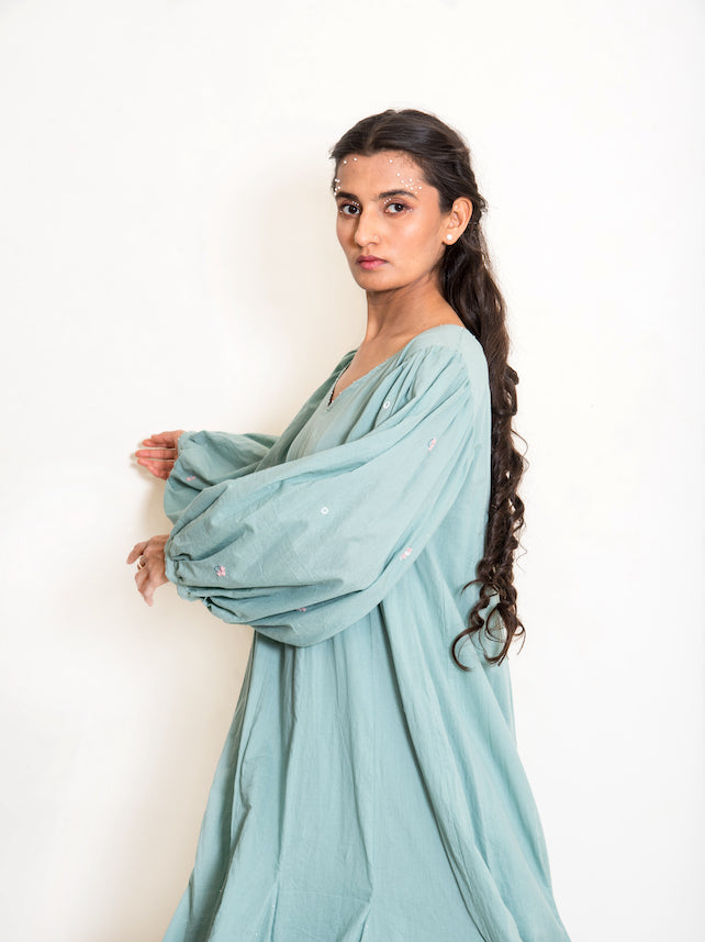 Seeho Dress Mul Cotton - Mint Green - OurDve