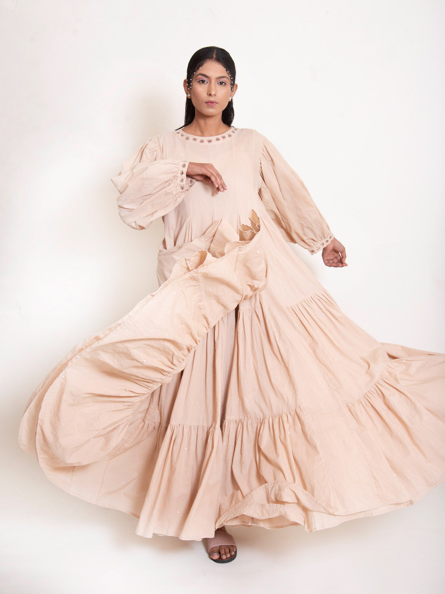Shell Dress Mul Cotton - Ivory| Luxury Dress and Clothing for Women's Shell Dress Mul Cotton - Ivory| Luxury Dress and Clothing for Women's