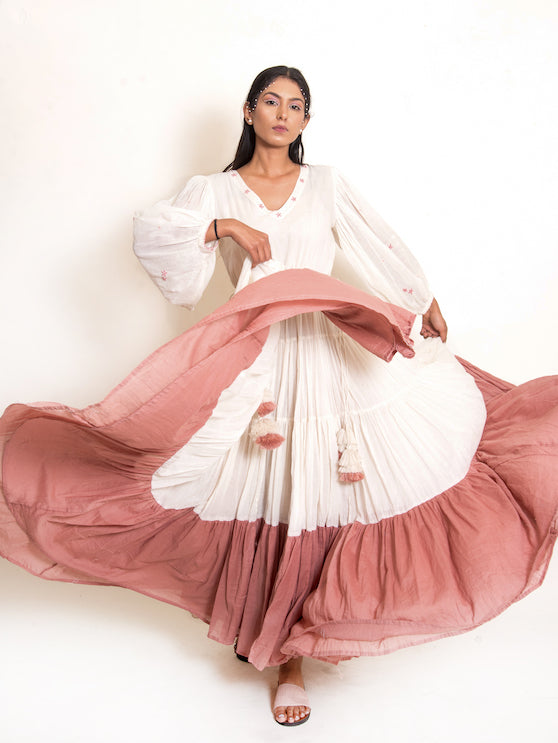 Stark Dress Mul Cotton - Beige - OurDve