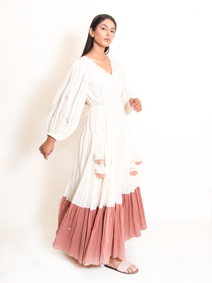 Stark Dress Mul Cotton - Beige - OurDve