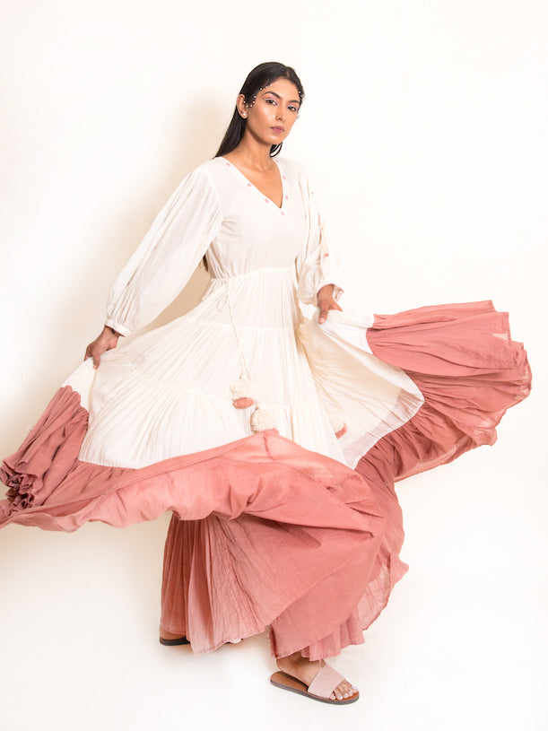 Stark Dress Mul Cotton - Beige - OurDve