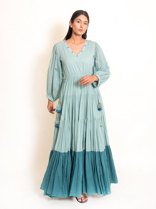 Stark Dress Mul Cotton - Mint Green - OurDve