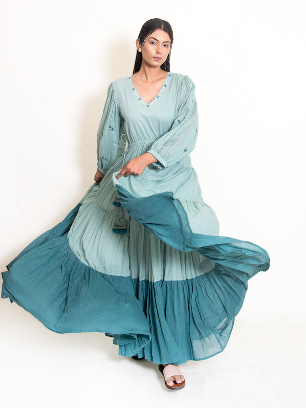 Stark Dress Mul Cotton - Mint Green - OurDve