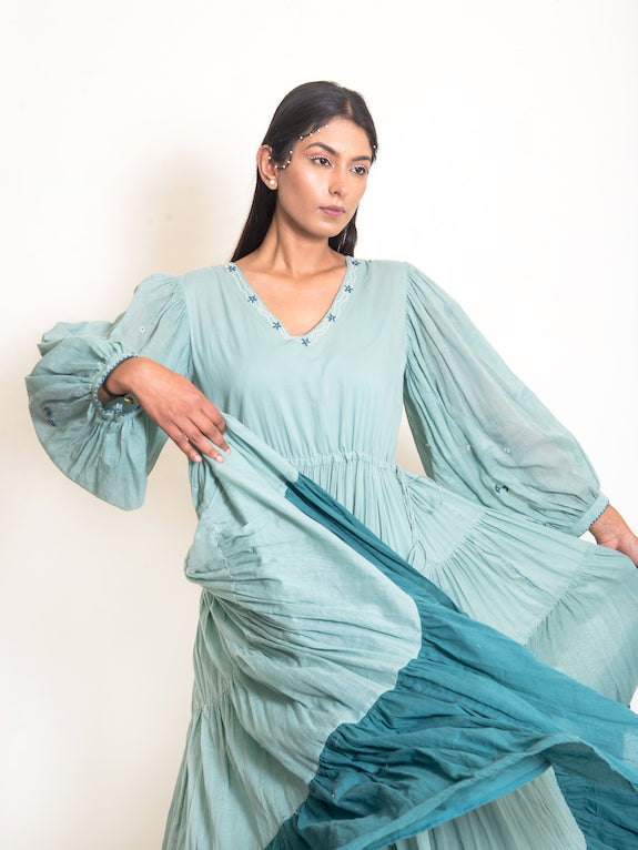 Stark Dress Mul Cotton - Mint Green - OurDve