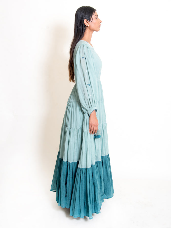 Stark Dress Mul Cotton - Mint Green - OurDve