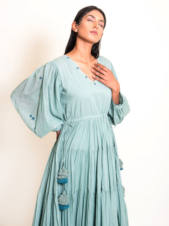 Stark Dress Mul Cotton - Mint Green - OurDve