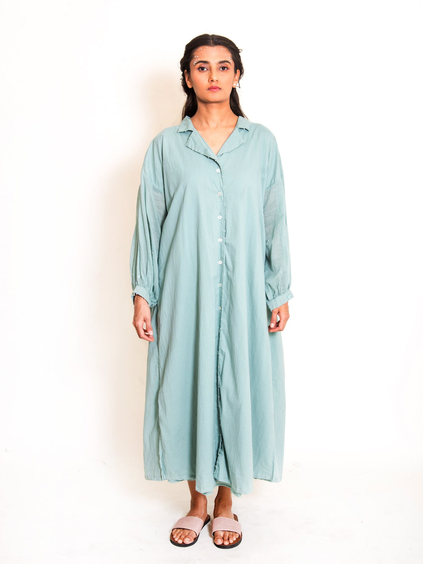 Swirl Dress Mul Cotton - Mint Green - OurDve