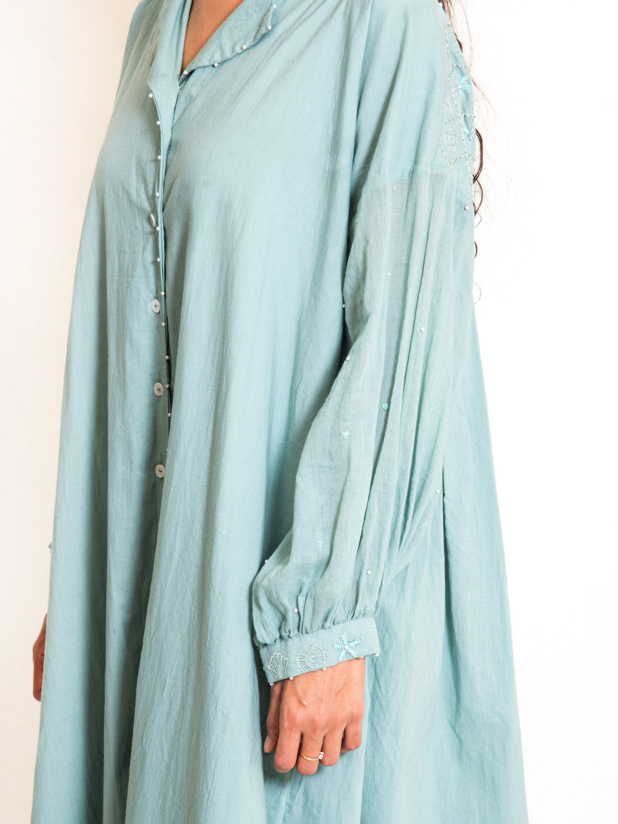 Swirl Dress Mul Cotton - Mint Green - OurDve