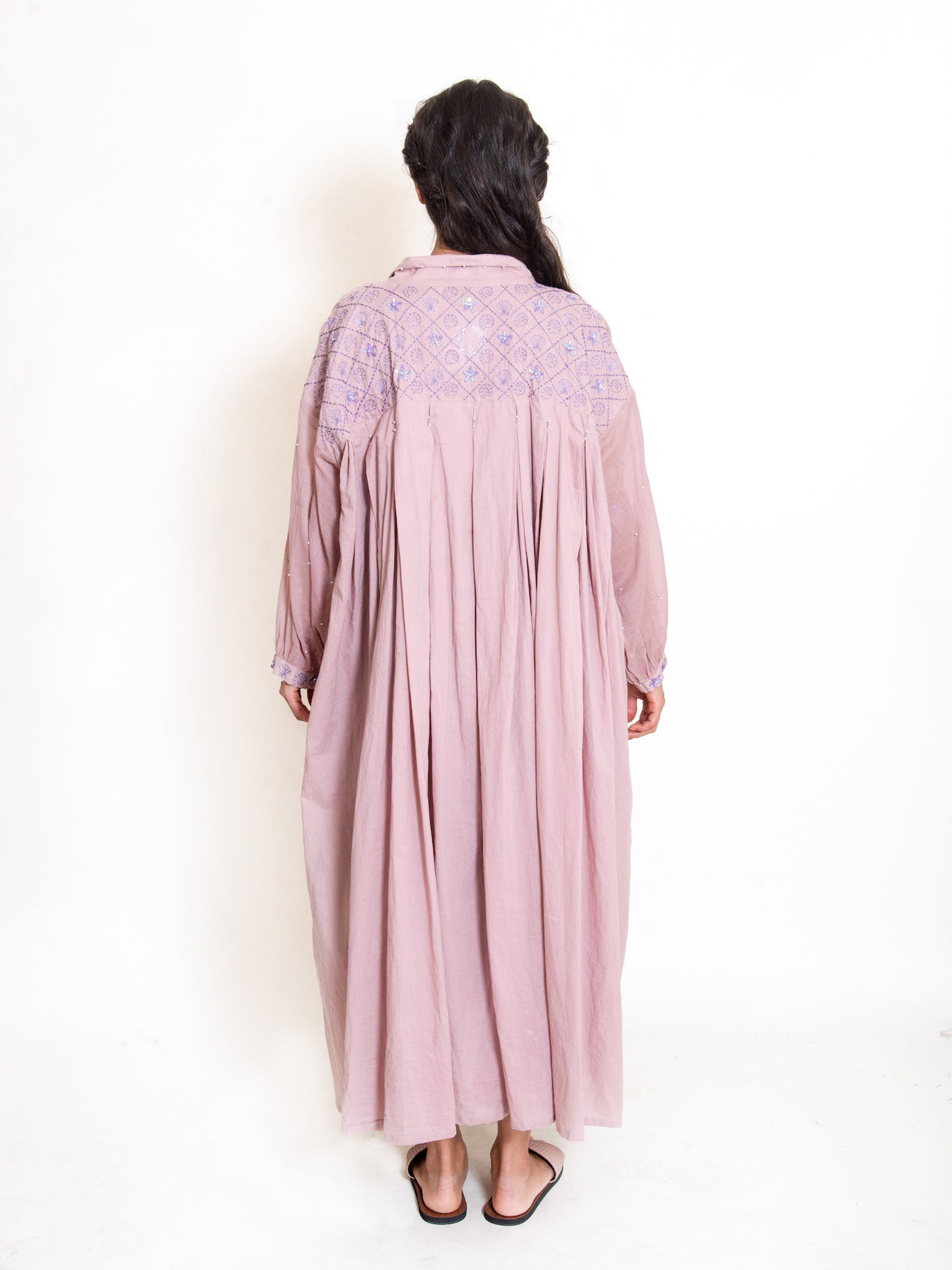 Swirl Dress Mul Cotton - Ash Pink - OurDve