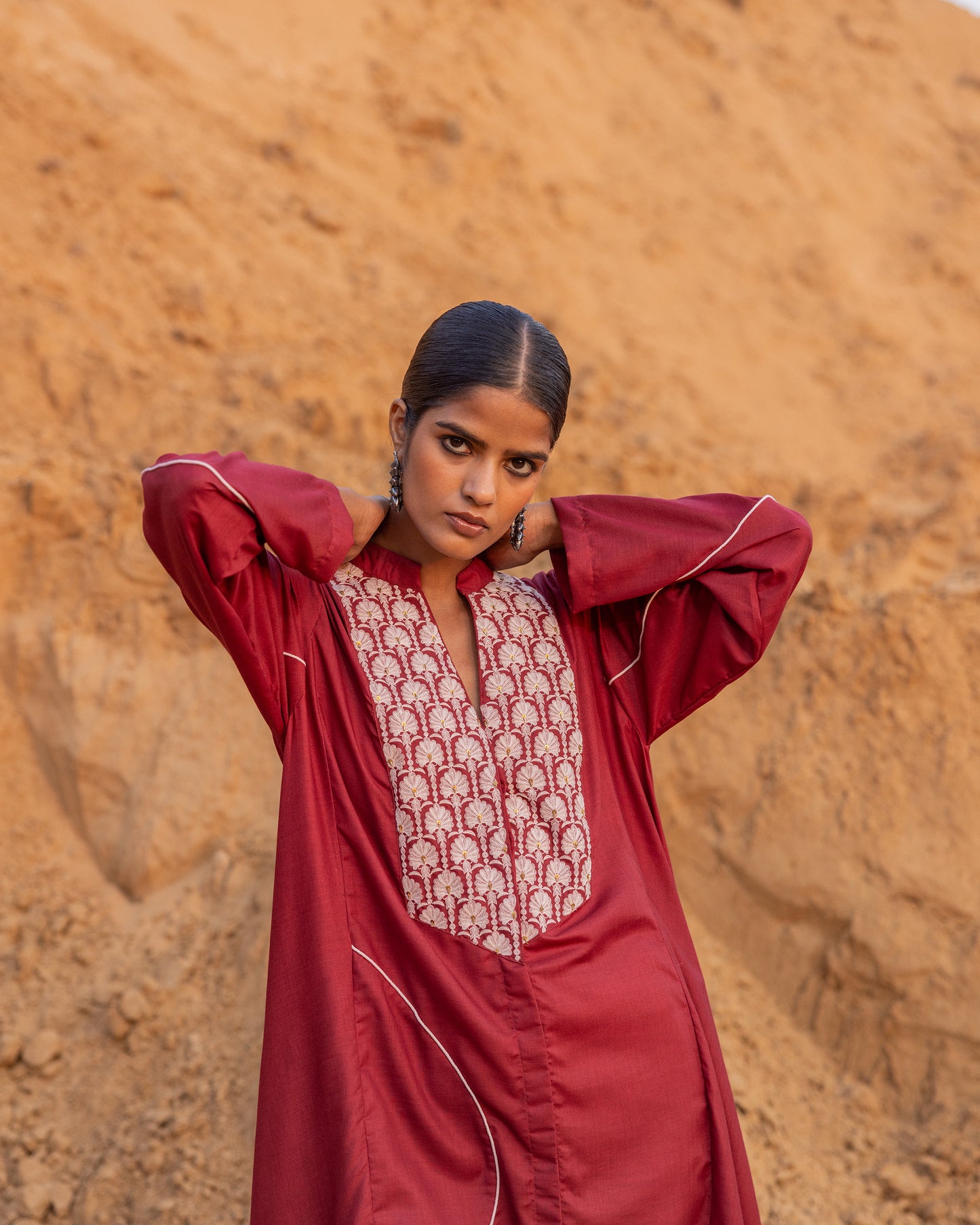 Mirage Dress - Maroon