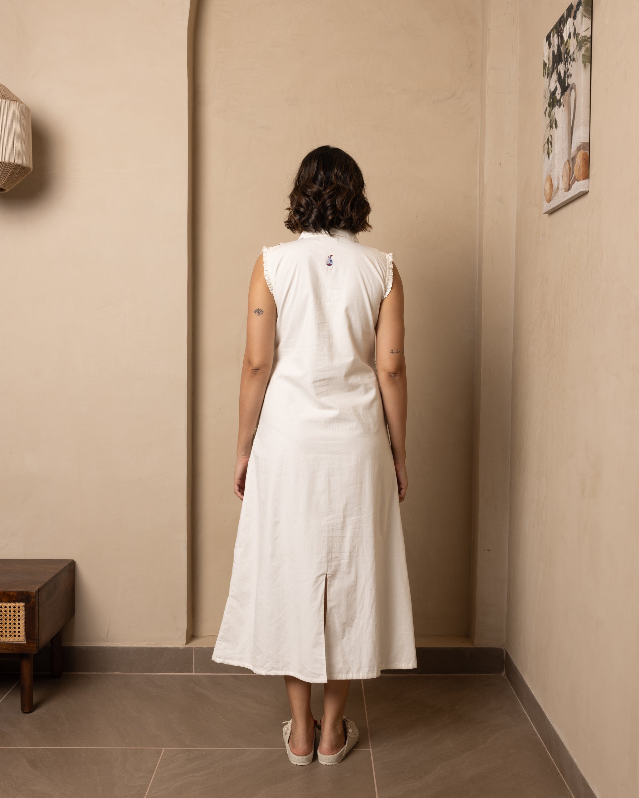 Seraph Dress (Beige and Red)