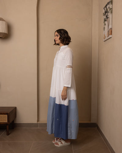 Caribbean Dress - (Beige and Blue)