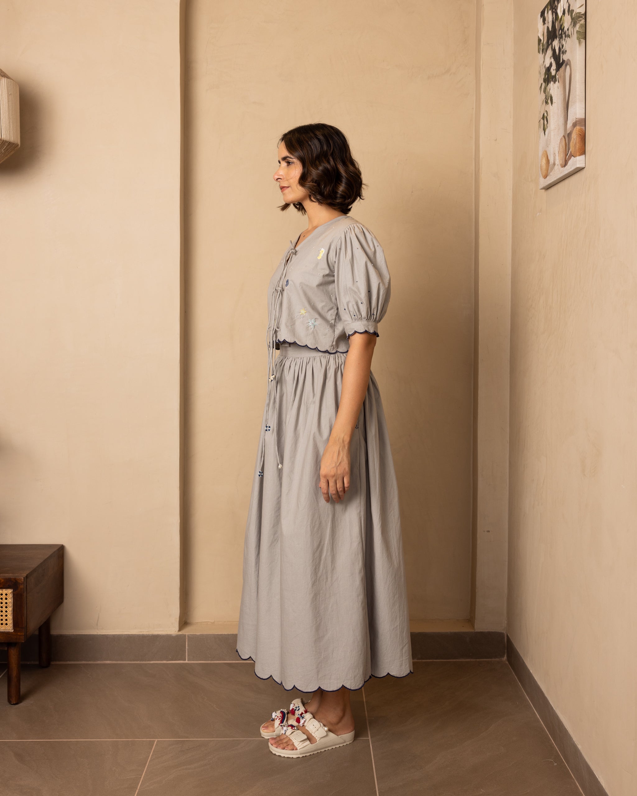 Ari Top and Skirt Set (Grey)