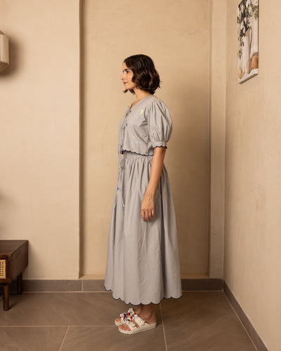 Ari Top and Skirt Set (Grey)