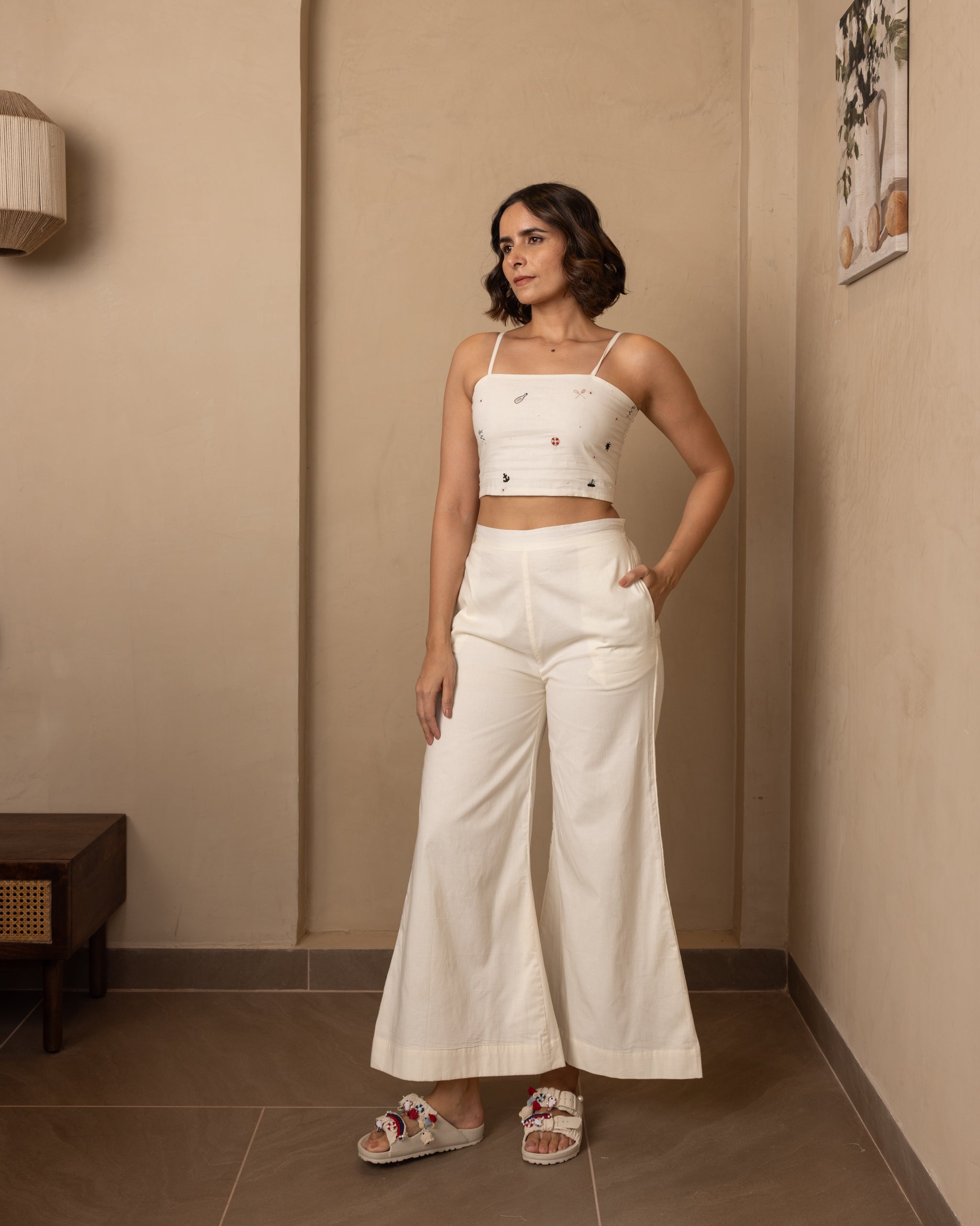 Shore 3 Piece (Top, Jacket and Pants) Set (Beige)