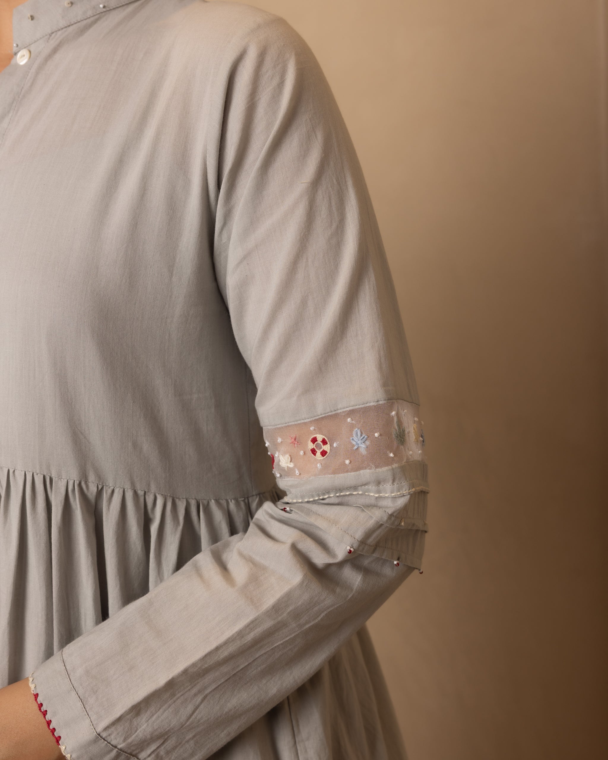 Caribbean Dress - (Grey and Red)