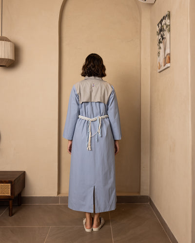 Reversible Aarna Jacket and Dress Set (Blue and Grey)