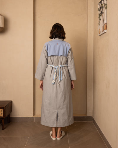 Reversible Aarna Jacket and Dress Set (Blue and Grey)