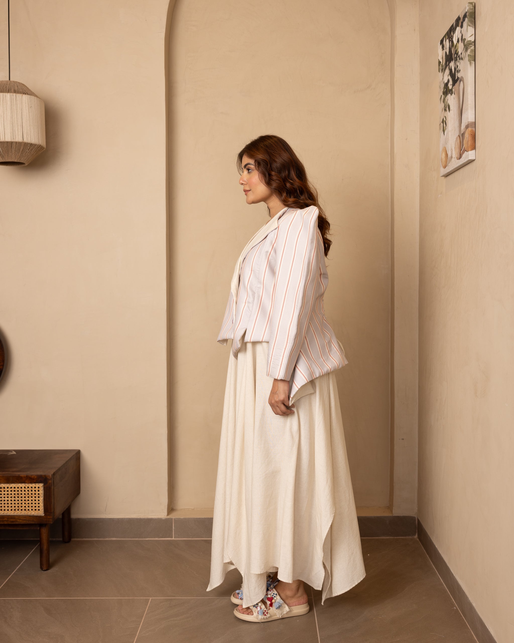 Sierra Jacket and Dress Set (Beige and Grey)