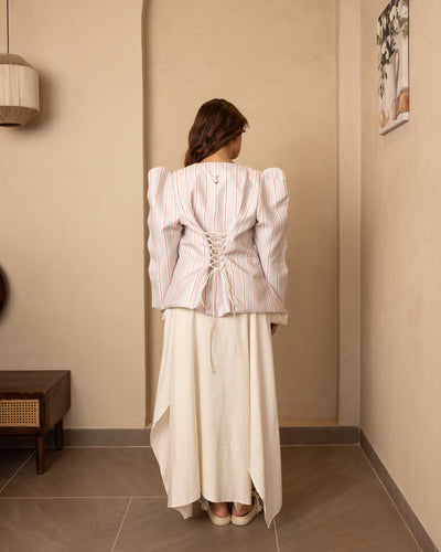 Sierra Jacket and Dress Set (Beige and Grey)
