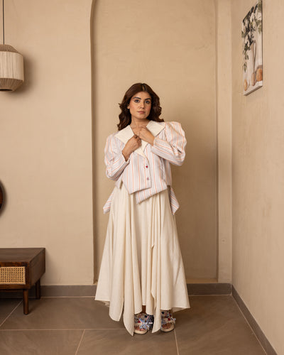 Sierra Jacket and Dress Set (Beige and Grey)