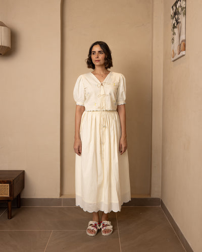 Ari Top and Skirt Set (Beige)