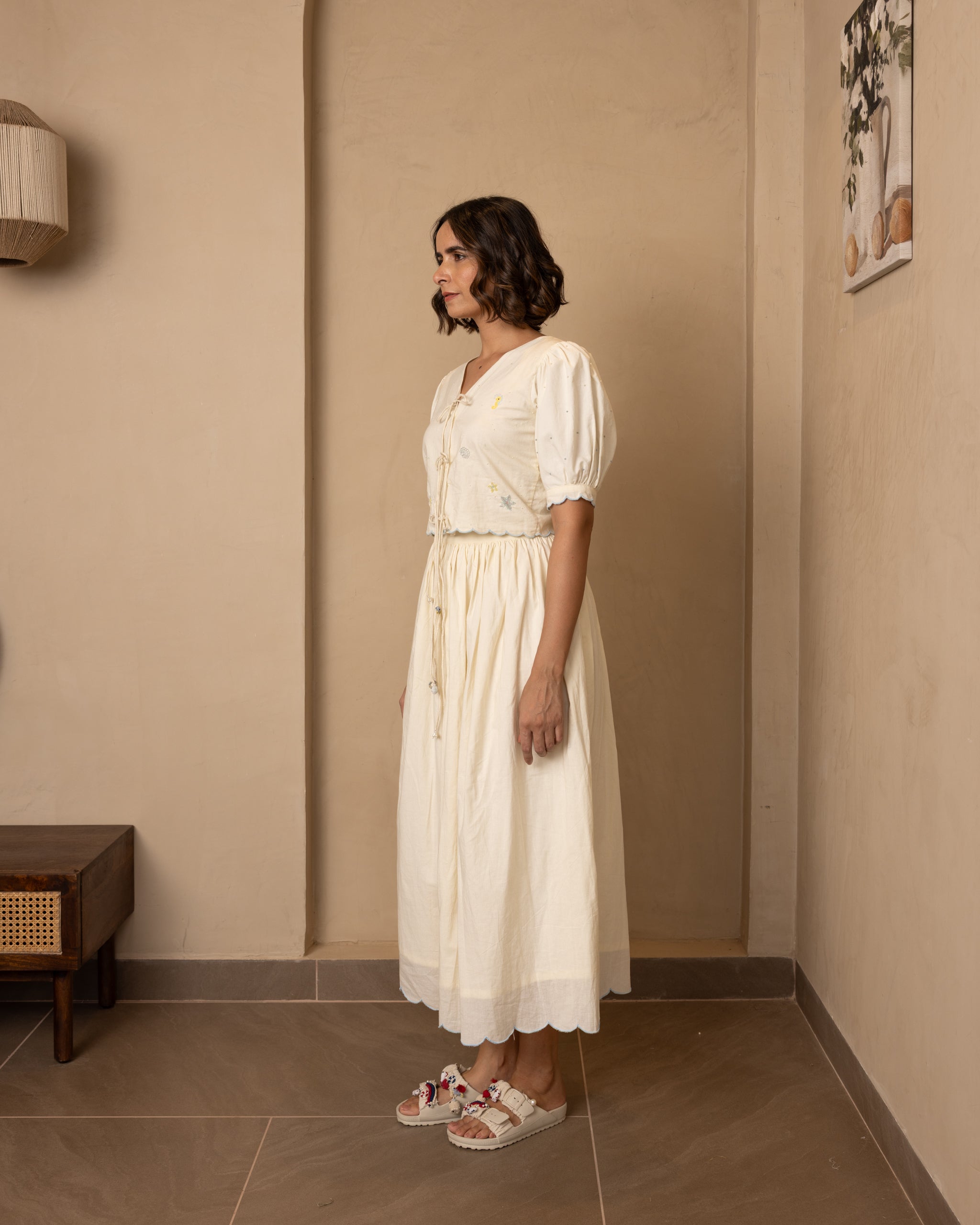 Ari Top and Skirt Set (Beige)